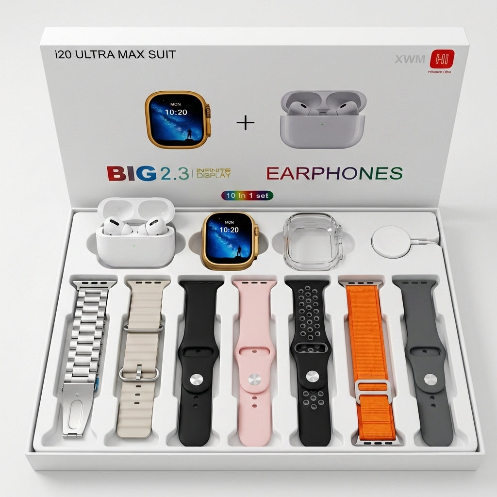 Combo Reloj + Audifonos + 7 Manillas