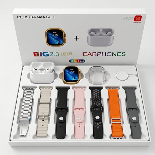 Combo Reloj + Audifonos + 7 Manillas